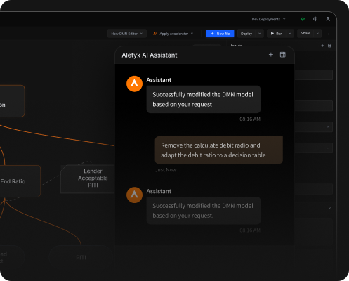 Decision Control AI Assistant showing transparent model modifications